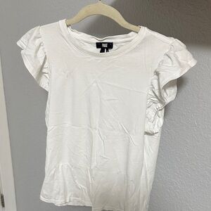 PAIGE White Short Sleeve Ruffle Top M